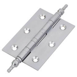 Finial Washered Butt Door Hinge - 75 x 50 x 2mm - Satin Chrome - Pair