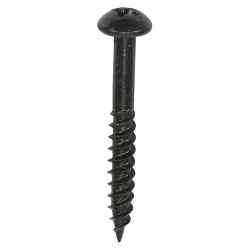 TIMCO Blackjax Pozi Round Head Wood Screws - 10 x 1 1/2" - Exterior Black Organic - Pack of 200