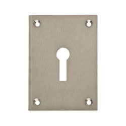 Jumbo Square Repair Escutcheon - 65.5 x 47.6mm - Keyhole - Satin Stainless Steel