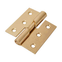 Rising Butt Door Hinge - 75 x 70 x 2.5mm - Right Hand - Electro Brass - Pair