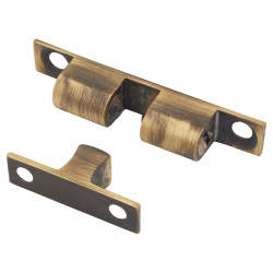 Veel-2 Double Ball Roller Catch - 60 x 10 x 12mm - Antique Brass - Pack of 5