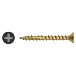Ulti-Mate II Stick Fit PoziSquare Countersunk Wood Screws - 4.0 x 20mm - Yellow Zinc - Pack of 200