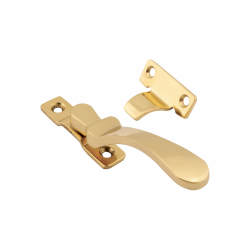 Hampstead Victorian Wedge Casement Window Fastener - Reversible - Polished Brass