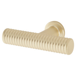 Altro Crewe 10mm Reeded T-Bar Cabinet Knob - 50 x 33mm - Satin Brass