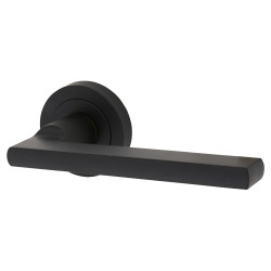 Carlisle Brass Matt Black Door Handles on Round Rose - Trentino Range