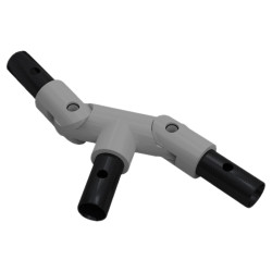 FibreRail Tee Connector - Key Clamp System - Adjustable - Grey