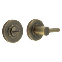 Burlington by Frelan Easy Turn & Release with Knurled Rose - 50mm Diameter - Antique Brass