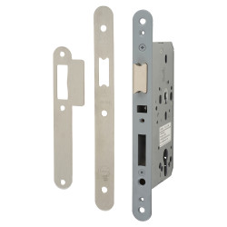 Arrone AR8104 DIN Mortice Nightlatch - 88mm Case - 60mm Backset - Radius - Satin Stainless Steel