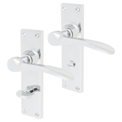 Hampstead Polished Chrome Bathroom Door Handles - Buckingham Range - 152 x 41mm