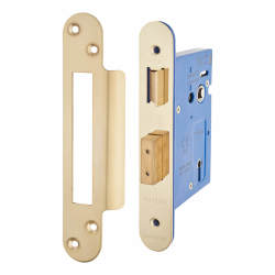 Altro Architectural 3 Lever Sashlock - 78mm Case - 57mm Backset - Radius - PVD Brass