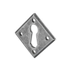 Olde Forge Diamond Escutcheon - 40mm Diameter - Keyhole - Pewter