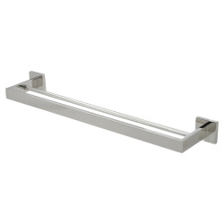 Altro Modern Double Round Towel Rail - 600 x 120 x 55mm - Polished Stainless Steel