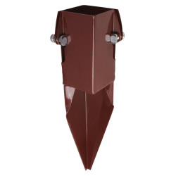Powapost Fence Post Repair Spike - Twin Bolt - 75 x 75 x 300mm - Brown Powder Coated