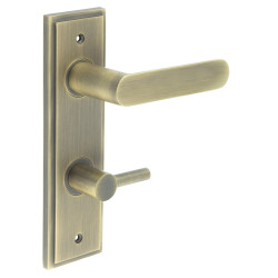 Burlington by Frelan Antique Brass Fire Rated DIN Bathroom Door Handles - Kensington - Inner 3 - 200 x 55mm