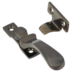 Hampstead Victorian Wedge Casement Window Fastener - Reversible - Black Nickel