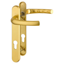 Hoppe Tokyo 1710RH/3670N uPVC Multipoint Door Handle - Short Plate - 92mm c/c - Gold