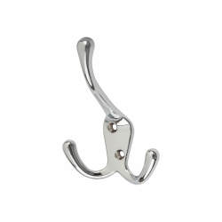Altro Tri-Pattern Hat & Coat Hook - 100 x 70mm - Polished Chrome - Pack of 5