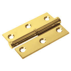 Lift-Off Butt Door Hinge - 75 x 53 x 2mm - Left Hand - PVD Brass - Pair