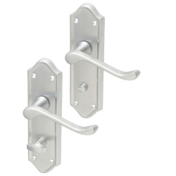 Altro Satin Chrome Scroll Bathroom Door Handles - Ashmead Range - 168 x 46mm