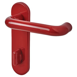 Hoppe AR600/25 Rouge Red Nylon Steel Core Safety Bathroom Door Handles - 78mm c/c - Paris Range
