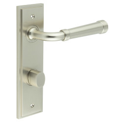 Burlington by Frelan Satin Nickel Fire Rated DIN Bathroom Door Handles - Highgate - Inner 2 - 200 x 55mm