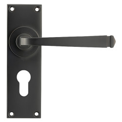 From The Anvil Aged Bronze Euro Lock Door Handles - Avon Range - 152 x 48mm