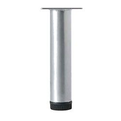 Rothley Round Adjustable Cabinet Furniture Leg - 32 x 800mm - Silver Grey
