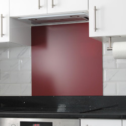 Altro Aluminium Kitchen Splashback - 600 x 750mm - Matt Burgundy Red