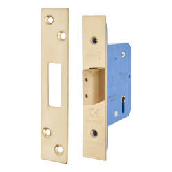 Altro Architectural 5 Lever Deadlock - 65mm Case - 44mm Backset - PVD Brass
