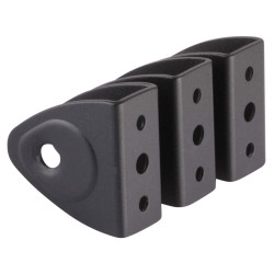 Designer Toilet Cubicle Wall Bracket - 12-13mm Panels - Black Textured - Pack of 3
