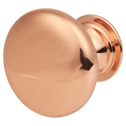 Altro Domed Round Cabinet Knob - 25mm Diameter - Bright Copper