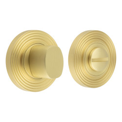 Burlington by Frelan Inner 3 Turn & Release with Reeded Rose - 47mm Diameter - Satin Brass