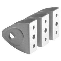 Designer Toilet Cubicle Panel Bracket - 12-13mm Panels - Satin Anodised Aluminium - Pack of 3