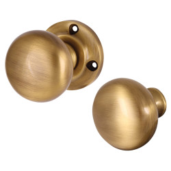 Heritage Brass by M Marcus Antique Brass Rim Door Knob - 60mm Rose Diameter