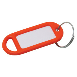 Key Ring Tag - 48 x 21mm - Orange - Pack of 10