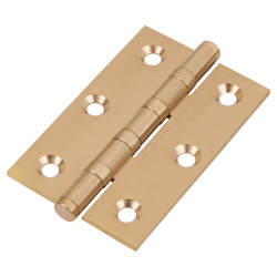 Performance Washered Butt Door Hinge - 76 x 51 x 2.5mm - Satin Brass - Pair