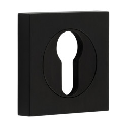 Burlington BUR61 by Frelan Square Escutcheon on Plain Rose - 52 x 52mm - Euro - Black