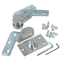 Top & Bottom Pivot Set - 100 x 28mm - Satin Stainless Steel