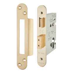 Altro Architectural Euro Profile Sashlock - 78mm Case - 57mm Backset - Radius - PVD Brass