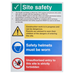 Altro Site Safety Legal Text Sign - 600 x 800mm - Rigid Plastic