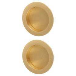 Heritage Brass by M Marcus Round Flush Pull Handles - Satin Brass