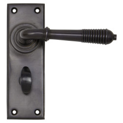 From The Anvil Aged Bronze Reeded Bathroom Door Handles - 152 x 50mm