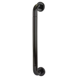 Hoppe AR602/600 Nylon D-Bar Door Pull Handle on Rose - Screw Fix - 600mm c/c - Ebony Black