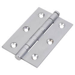 Performance Brass Washered Butt Door Hinge - 75 x 50 x 2.5mm - Satin Chrome - Pair