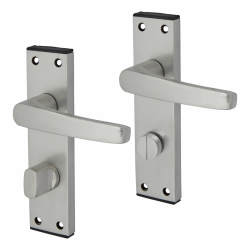 Touchpoint Satin Aluminium Bathroom Door Handles - Tiger Range - 152 x 38mm