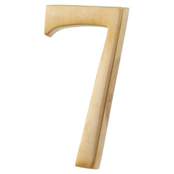 Heritage Brass 76mm Concealed Screw Fix Door Numeral - 7 - Unlacquered Brass