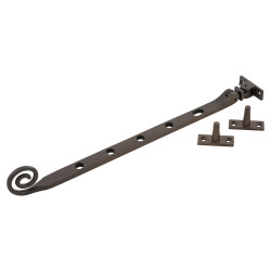 Hampstead Open Curl Casement Window Stay - 12"/300mm Length - Soft Antique Bronze