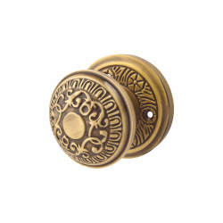 Heritage Brass by M Marcus Antique Brass Aydon Mortice Door Knob - 69mm Rose Diameter