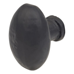Olde Forge Solid Oval Cabinet Knob - 35 x 30mm - Black Iron