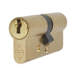 ERA 1 Star 6 Pin Kitemarked 70mm Euro Double Cylinder - 35 + 35mm - Polished Brass - Keyed to Differ